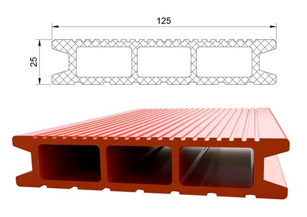 Террасная доска125х25 из композитного материала